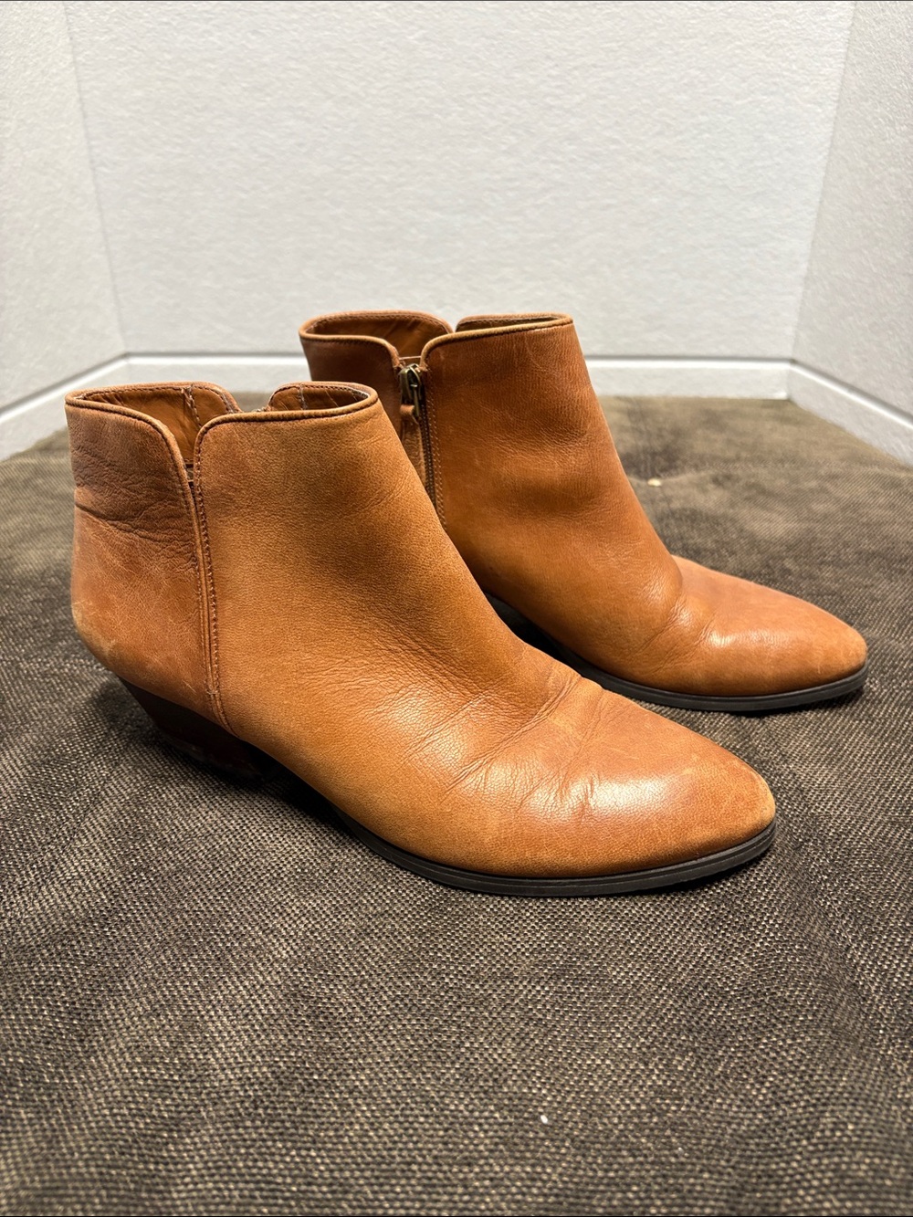 Franco Sarto Quasar Tan Leather Heeled Booties